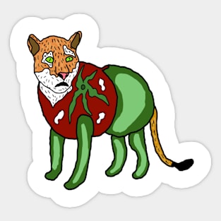 drawing leopard pickle tomato Sticker